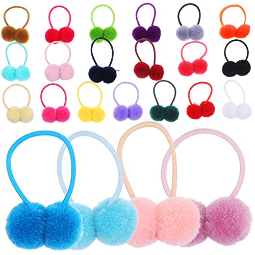 DRESSOOS 48er-pack Flauschige Haargummis Für Mädchen Und Kinder Haarquasten Pferdeschwanzbänder Elastische Perlen Und Haarspangen von DRESSOOS