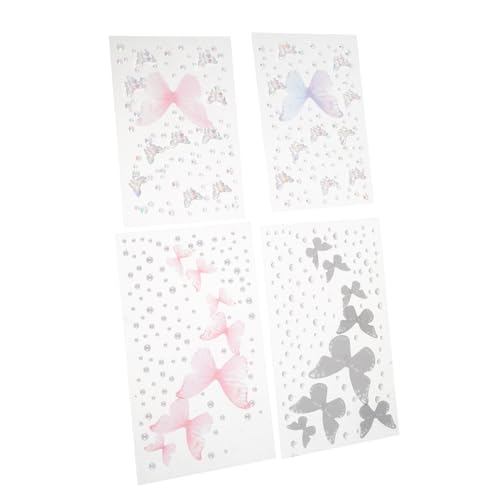 DRESSOOS 4blätter Bögen Selbstklebende Gesichtssteine Für Make-up -aufkleber Für Festivalpartys Und Halloween Strass-gesichtsaufkleber Zum Aufkleben von DRESSOOS