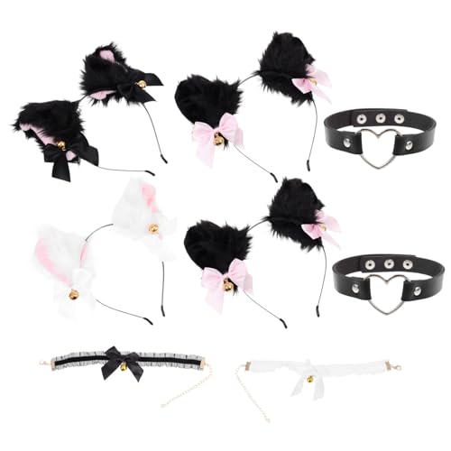 DRESSOOS Ohr-haarband-sets 4-teilig Cosplay Kragen Kopfschmuck Für Party Und Auftritt von DRESSOOS