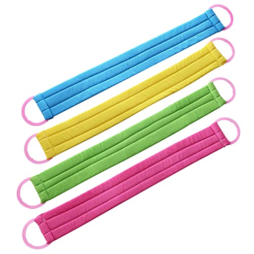 DRESSOOS 4 Stück Körpermassagetuch Rückenschrubber Peeling Handtuch Badezimmerzubehör Für Sanfte Massage Und Reinigung von DRESSOOS