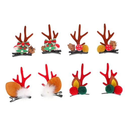 DRESSOOS 4paare Weihnachts Rentier Geweih Haarspangen Cartoon Duckbill Haarnadeln Für Frauen Und Mädchen Weihnachtsaccessoires Für Partys Und Festlichkeiten von DRESSOOS