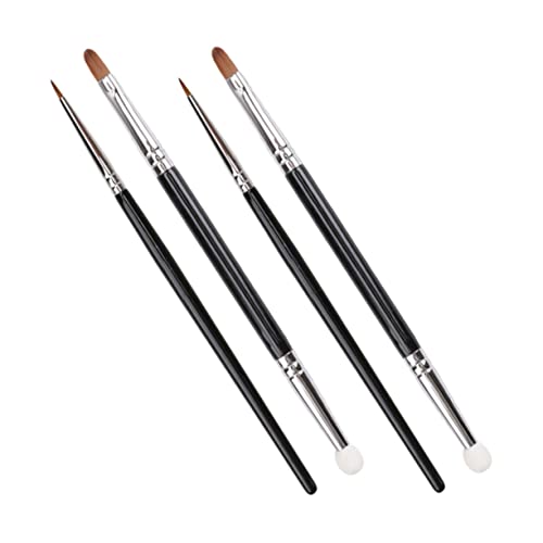 DRESSOOS 4stücke Concealerpinsel Mit Doppelkopf Schwamm Für Make-up Eyeliner Und Concealer Anwendung Langer Griff Für Komfort Und Langlebigkeit Geeignet Für Empfindliche Haut Und von DRESSOOS