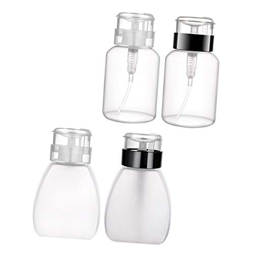 DRESSOOS 4stücke Teiliges Leere Kunststoffflaschen Für Nagellackentferner Druckspender-flaschen Mit Breitem Flaschenhals Nachfüllbar Für Reinigungsflüssigkeiten Und Kosmetikprodukte von DRESSOOS