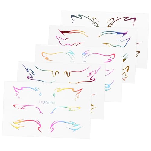 DRESSOOS 5blätter Eyeliner-aufkleber Für Gesicht Selbstklebende Temporäre Gesichtstattoos Make-up-sticker Für Augen Geeignet Für Partys Karneval Und Halloween von DRESSOOS