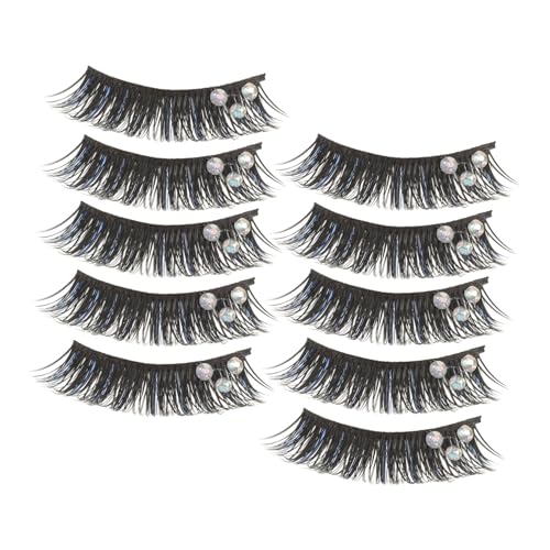 DRESSOOS 5 Paare Falsche Wimpern einzelne wimpern extensions künstliche wimpern eyelashes extension Make-up-Zubehör Frauen Wimpern Mit Diamant obere Wimpern Make-up-Tools Kunstfaser von DRESSOOS