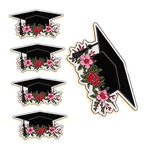 DRESSOOS 5 Stück Teiliges Graduation Cap Pins Metallbroschen mit Glatten Kanten Vielseitige Abschlussfeier Dekoration und Stilvolle Anstecker für Absolventen Langlebige von DRESSOOS