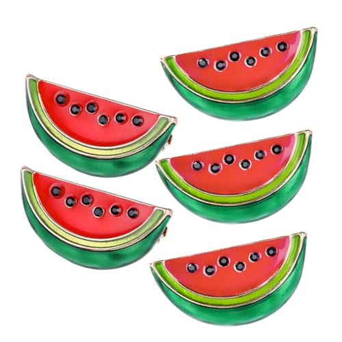 DRESSOOS 5stücke Wassermelonen-anstecknadel Cartoon-brosche Wassermelonen-brosche Kleidung Clip Strickjackenclip Hemdclip Pulloverclip Kleidung Broscheclip Pulloverclip Für Strickjacken von DRESSOOS
