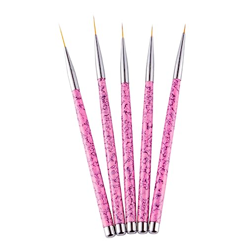 DRESSOOS Eyeliner-Pinsel 5-teiliges Set Malpinsel -malstift Nageldesign-nylon-pinselstift Nailart-line-stift Nagel Punktierung Malerei Zeichenstift Nailart-liner-zeichnungspinsel Eyeliner von DRESSOOS