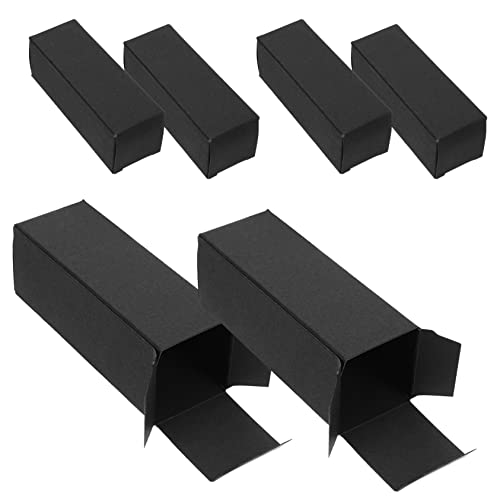 DRESSOOS 50 Stück Box Ätherisches Öl Verpackungsbox Lip Bulk Bulk Oil Verpackungsboxen Verpackung Ätherisches Öl Wiederverwendbare Papierverpackungsboxen Wrapper Papiermarmelade Schwarz von DRESSOOS