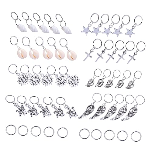 DRESSOOS 50stücke Haarflechtringe Haaraccessoires Stern Anhänger Flechtringe Für Haare Haarschmuck Zubehör von DRESSOOS