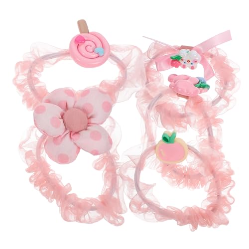 DRESSOOS 5stücke Teiliges Süßer Haargummis Für Mädchen Elastische Haarbänder Mit Blumenmotiv Für Partys Fotoshootings Und Alltag Kawaii Haaraccessoires Für Kleinkinder Und Mädchen von DRESSOOS