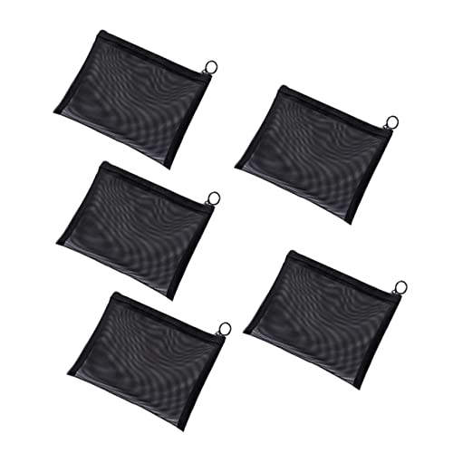 DRESSOOS 5St Kosmetiktasche aus Mesh Damen-Tragetaschen Kosmetik-Make-up-Organizer tragbar aufbewahrungssack Storage Pockets Reise-Kosmetiktasche Outdoor-Kosmetiktasche Gittergewebe Black DRESSOOS 5St Kosmetiktasche aus Mesh Damen-Tragetaschen Kosmetik-Make-up-Organizer tragbar aufbewahrungssack Storage Pockets Reise-Kosmetiktasche Outdoor-Kosmetiktasche Gittergewebe Black von DRESSOOS