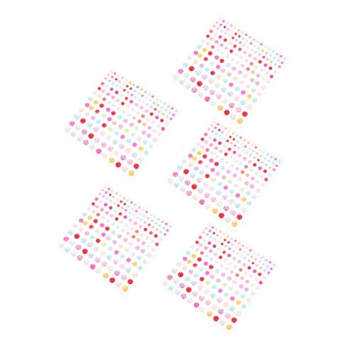 DRESSOOS 5St Perlen aufkleber Kunstperlen Perlensticker Nagelaufkleber für Nagelkunst Ohrringe aufkleben the hallow halllowen Augenperlenaufkleber Gesichtsperlenaufkleber Plastik Colorful von DRESSOOS