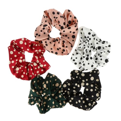 DRESSOOS Schicke Haarbänder mit großen Punkten 5-teiliges Set Haargummis süßer Stil Haar-Accessoires für Frauen sanft zum Haar von DRESSOOS