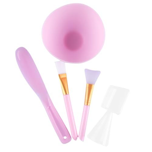 DRESSOOS 5stücke Teiliges Set Mit Gesichtsmaskenschale Aus Silikon Wiederverwendbarem Make-up-werkzeugset Mit Griff Für Frauen Diy-maskenwerkzeug Mit Messbecher Und Gesichtsmaskenstab von DRESSOOS
