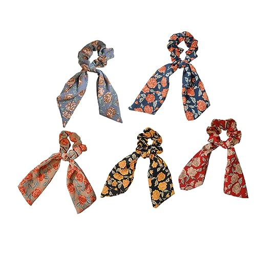 DRESSOOS 5stücke Geknotete Haargummis Multifunktionale Haarbänder in Zufälligen Farben Zarte Haarringe Für Frauen Leicht Und Praktisch Für Alltag Und Besondere Anlässe von DRESSOOS