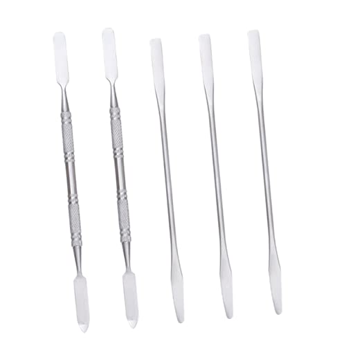 DRESSOOS 5stücke Nagel-make-up-spatel Rührstab Für Make-up Kosmetik-mischwerkzeug Aus Edelstahl Maniküre-mischstab Für Foundation Lidschatten Und Lippenfarbe von DRESSOOS