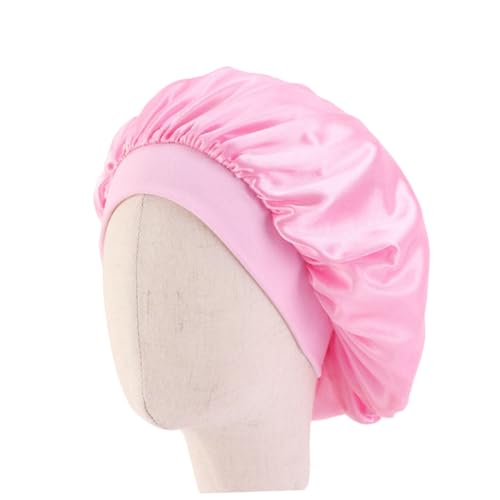 DRESSOOS 5stücke Satin-hauben Für Junge Mädchen Breitkrempige Elastische Nachtkopfbedeckungen Gelb Rosa von DRESSOOS