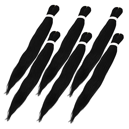 DRESSOOS 6 Stück Original Vorgestreckte Haarverlängerungen 26 Heißwasser-häkelzöpfe Für Frauen Einfaches Flechten Haar-accessoires Natürliches Aussehen Chemiefaserperücke von DRESSOOS