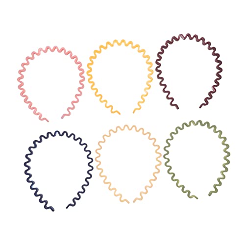 DRESSOOS 6stücke Teiliges Wellen-haarband Resin Frosted Design Elastisches Damen-accessoire Für Täglichen Gebrauch Schule Sport Und Freizeit Fixierung Für Jedes Haar von DRESSOOS
