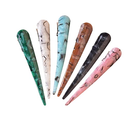 DRESSOOS 6 Stück Große Acryl Haarspangen Im Ochsenhorn Design Modische Haarnadeln Für Frauen Rutschfest Langlebig Für Dickes Haar Haarschmuck Für Alltag Und Reisen von DRESSOOS