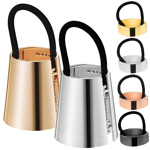 DRESSOOS 6er-pack Kreisförmige Pferdeschwanzhalter Elastische Haargummis Metallmanschetten Für Frauen Und Mädchen Haar-accessoire-set von DRESSOOS