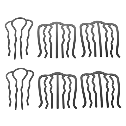 DRESSOOS 6 Stück Haarnadel Mädchen Haarzubehör Haarclip für Brötchen Haargabelnadel Haarknotenklammern für Frauen Haarseitenkämme Haarstock Haarstyling-Clips Metall Schwarz von DRESSOOS