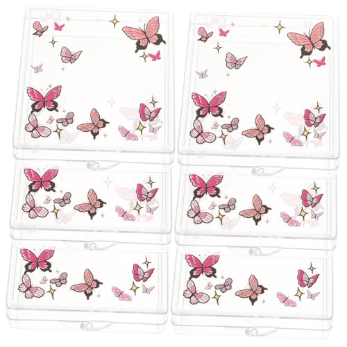 DRESSOOS 6 Stücke Nagel Stücke Boxen Drücken Sie Auf Nagel Lagerung Fall Gefälschte Nägel Organizer Glatte Für Salon von DRESSOOS