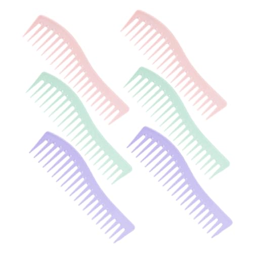 DRESSOOS Haarkämme Mit Breiten Zähnen Styling-tool Für Lockiges Haar Kunststoff-haarkämme Für Männer Und Frauen Für Den Heimgebrauch 6 Stück von DRESSOOS