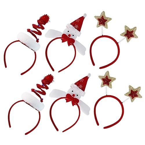 DRESSOOS 6stücke Teiliges Weihnachts-stirnband Weihnachtsbaum Schneemann Und Stern Für Erwachsene Für Weihnachtsfeiern Und Festliche Anlässe von DRESSOOS