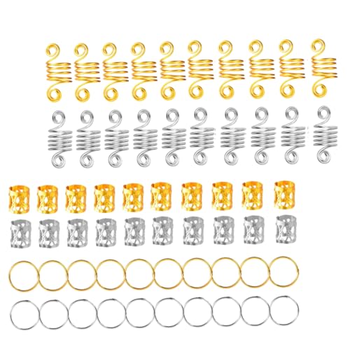 DRESSOOS 60stücke Haarschmuck Dreadlocks Ringe Dekorative Haarklammern Für Kreative Zöpfe Leicht Und Langlebig Für Styling Von Dreadlocks Und Haarsträhnen von DRESSOOS