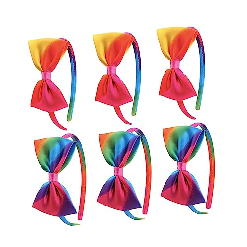 DRESSOOS 6stücke Haarbänder Mit Schleife Regenbogen-haarreif Für Junge Mädchen Junge Mädchen-haarreif Haarbänder -haarspangen Niedliche Stirnbänder Aus Strapazierfähigem Material Pas von DRESSOOS