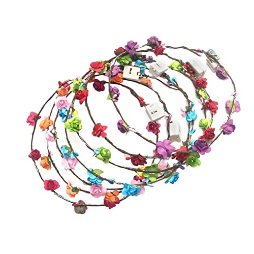 DRESSOOS 6St Party-Stirnbänder Blumenkranz-Stirnband Blütenkopf Feenkrone Kronen für Frauen Tiaras Geburtstagskrone kopfschmuck the hallow brautjungfern weihnachten weihnachteb weible guci von DRESSOOS