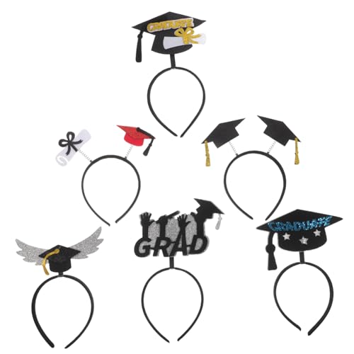 DRESSOOS 6-teiliges Abschlusshut-haarband Mini-abschlusshut-kopfbedeckung Für Abschlussgeschenke Und Partydekorationen von DRESSOOS