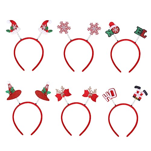 DRESSOOS 6stücke Teiliges Weihnachts-haarband Lustige Party-dekorationen Für Erwachsene Stilvolle Xmas Haarschmuck Für Festliche Anlässe Bequem Und Leicht Zu Tragen von DRESSOOS