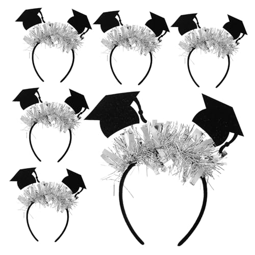 DRESSOOS 6Stücke Abschlusskappen Stirnbänder mit Pailletten Dekorative Haarreifen für Abschlussfeiern Vielseitig Einsetzbare Partyaccessoires Langlebig und Leicht von DRESSOOS