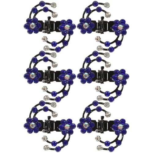 DRESSOOS 6stücke Mini-haarnadeln Mit Strasssteinen in Pflaumenblüten-form Für Damen Und Mädchen Haarklammern Als Haarschmuck Für Hochzeiten Partys Und Feiern Dunkelblau von DRESSOOS