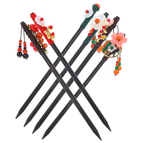DRESSOOS Elegante Haarstäbe Aus Holz 6 Stück Quasten-haarnadeln Für Frauen Haarschmuck Für Die Hochzeit von DRESSOOS