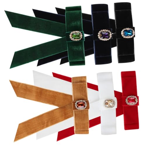 DRESSOOS 6stücke Teiliges Große Haarschleifen-clip Für Mädchen Und Stilvolle Haarspangen Aus Samtigem Material Rot Schwarz Braun Weiß Dunkelgrün Und Marineblau Vielseitige von DRESSOOS