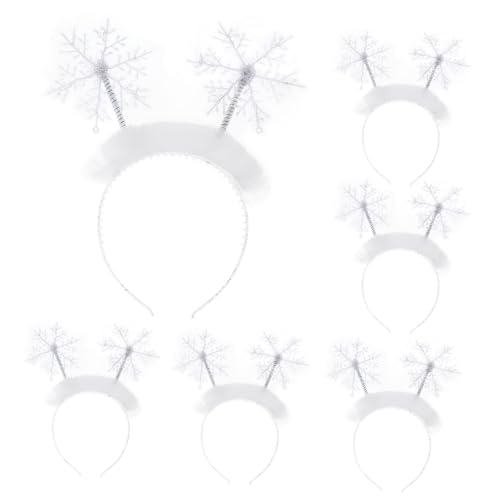 DRESSOOS Weihnachts-stirnband Mit Schneeflocken 6 Stück Haarband Für Feiertagspartys Dekorationen Veranstaltungen von DRESSOOS