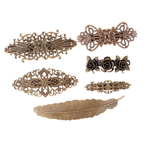 DRESSOOS 6stücke Retro-haarbarrettes Haarschmuck Im Vintage-stil Haarnadelverschlusse Für Frauen Und Mädchen Europäischer Stil Kupfer-haarnadeln Für Hochzeiten Und Partys von DRESSOOS