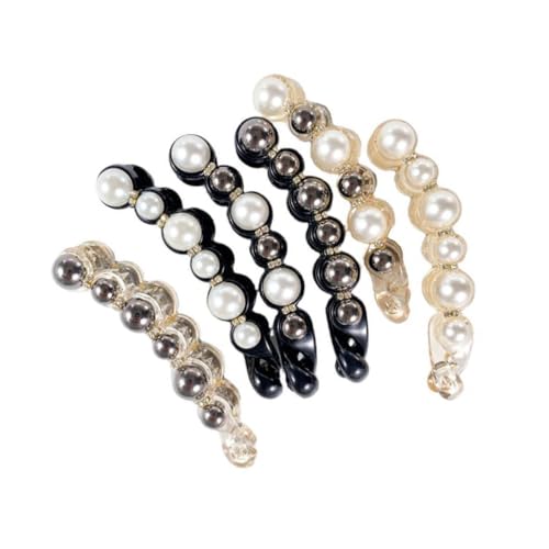 DRESSOOS 6stücke Acryl-haarspangen Perlen Teilig Rutschfeste Haarclips Für Langes Haar Elegantes Design Für Damen Und Mädchen Leicht Und Langlebig Geschenkidee von DRESSOOS