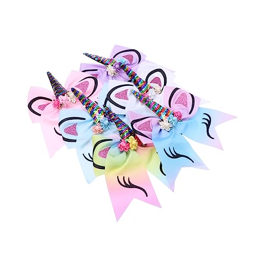 DRESSOOS 6stücke Einhorn Haargummis Mit Glitzer Schleifen Bunte Haarbänder Für Mädchen Für Kinderfrisuren Und Besondere Anlässe Leicht Und Langlebig von DRESSOOS