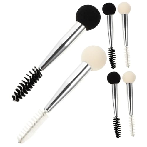 DRESSOOS 6stücke Teiliges Von Doppelseitigen Makeup-schwamm-pinseln Für Foundation Mascara Augenbrauen Und Wimpern Langlebig Und Praktisch Schwarz Und Weiß von DRESSOOS