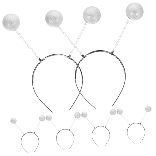 DRESSOOS 6stücke Weihnachtskugel Kopfschmuck Haarreif Party Kopfbedeckung Weiß Glänzend Für Erwachsene Und Junge Mädchen Weihnachtskugel von DRESSOOS
