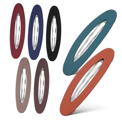 DRESSOOS 7stücke Teiliges Ovaler Matte Haarklammern Rutschfeste Haarclips Für Dünnes Haar Haarstyling-accessoires Für Teenager Und Damen Verschiedenen Farben Weinrot Kaffee von DRESSOOS