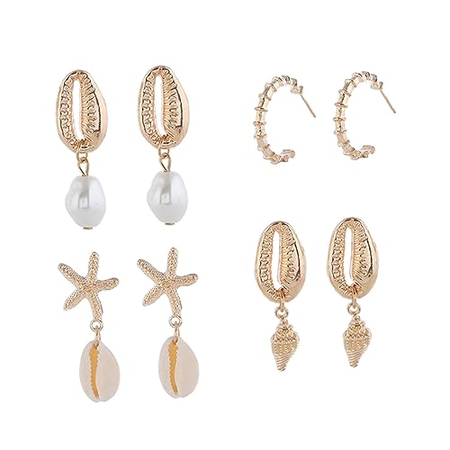 DRESSOOS 8 Stück Teiliges Boho Muschel Ohrhänger Damen Modisch Leichter Schmuck für Alltag Party Festival DRESSOOS 8 Stück Teiliges Boho Muschel Ohrhänger Damen Modisch Leichter Schmuck für Alltag Party Festival von DRESSOOS