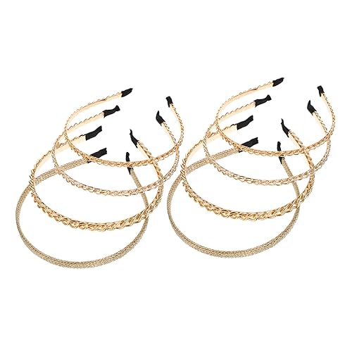 DRESSOOS 8 Stück Teiliges Metall Haarreifen Damen Ketten Stirnbänder Modisch Eleganter Kopfschmuck Universelle Vielseitig Kombinierbar für Besondere Anlässe und Brautschmuck von DRESSOOS