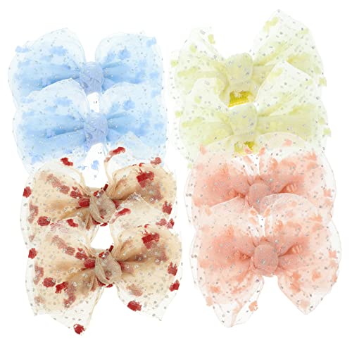 DRESSOOS 8 Stück Tüll Schmetterlings Haarspangen Für Kleinkinder, Mädchenschleifen, Mädchen Haarspangen Für Kinder Im Alter Von 4–8 Jahren, Mädchenschleifen Und Haar Accessoires, Kinder von DRESSOOS