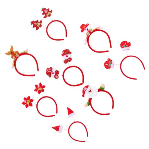 DRESSOOS 8stücke Teiliges Weihnachts-stirnbänder Für Junge Mädchen Kreative Haaraccessoires Mit Rentier Schneemann Und Weihnachtsmann Für Festliche Partys Und Feiertage von DRESSOOS